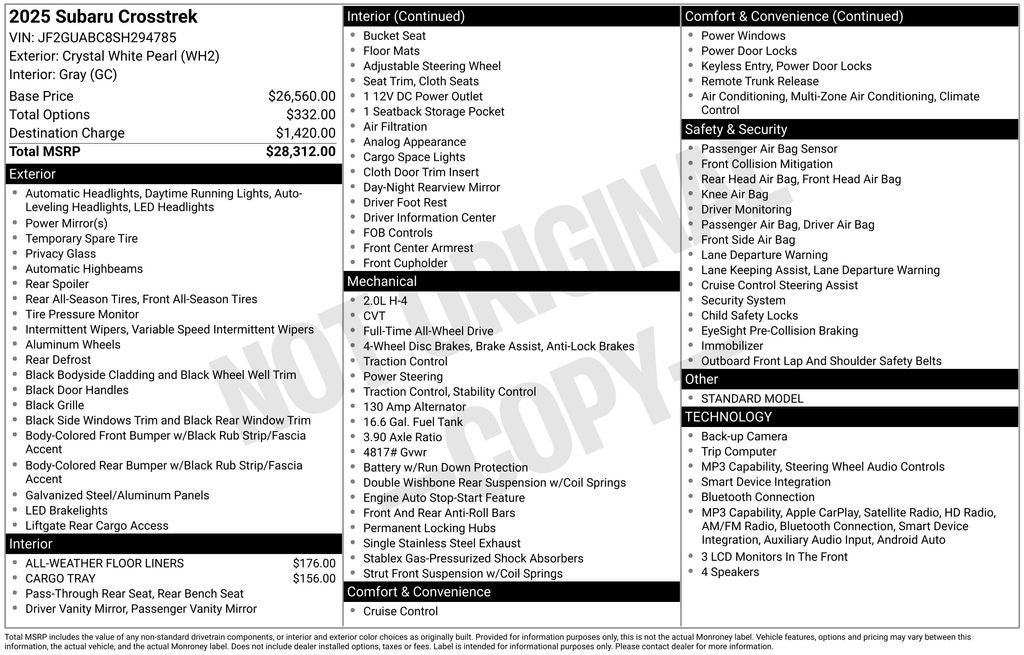 2025 Subaru Crosstrek Base