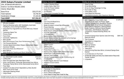 2023 Subaru Forester Limited
