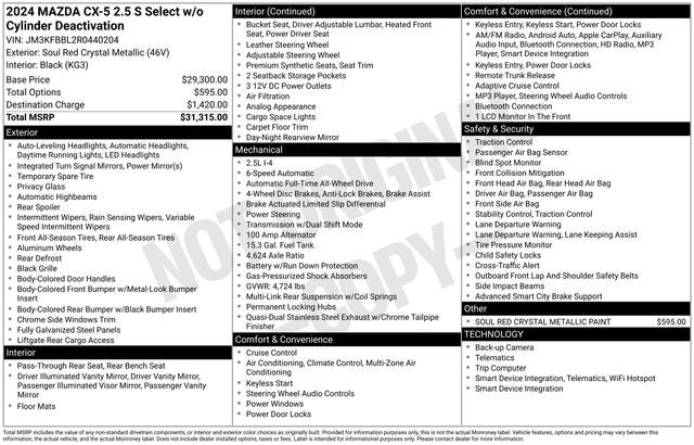 2024 Mazda Mazda CX-5 2.5 S Select Package