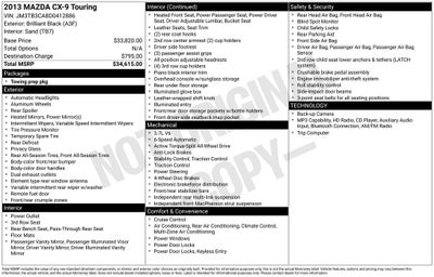 2013 Mazda Mazda CX-9 Touring