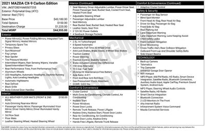 2021 Mazda Mazda CX-9 Carbon Edition